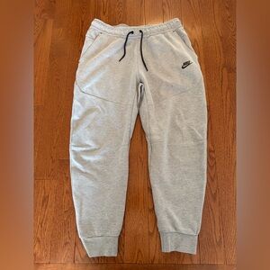 Nike Gray Fleece Joggers with Black Swoosh